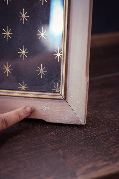 Large White Washed Wooden Photo Frame - Vintage Wood Picture Frame *As Is see description & photos