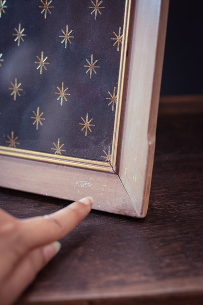 Large White Washed Wooden Photo Frame - Vintage Wood Picture Frame *As Is see description & photos