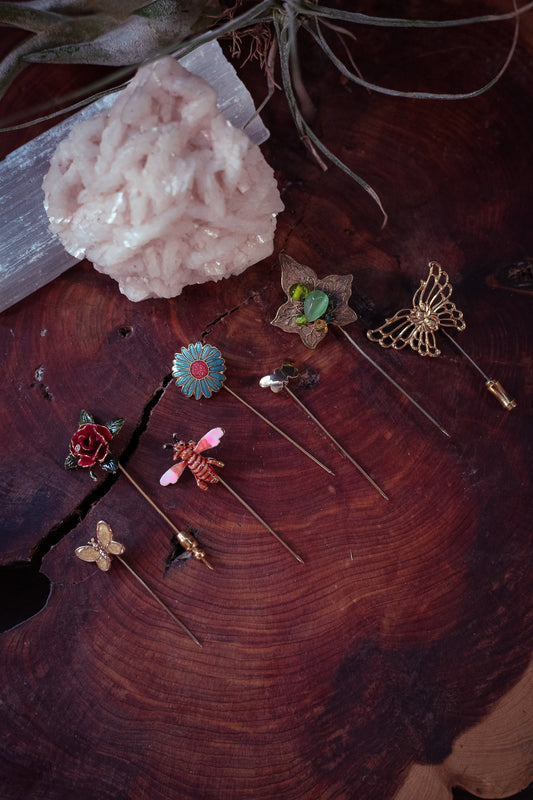 Floral & Fauna Stick Pins - Select style from dropdown