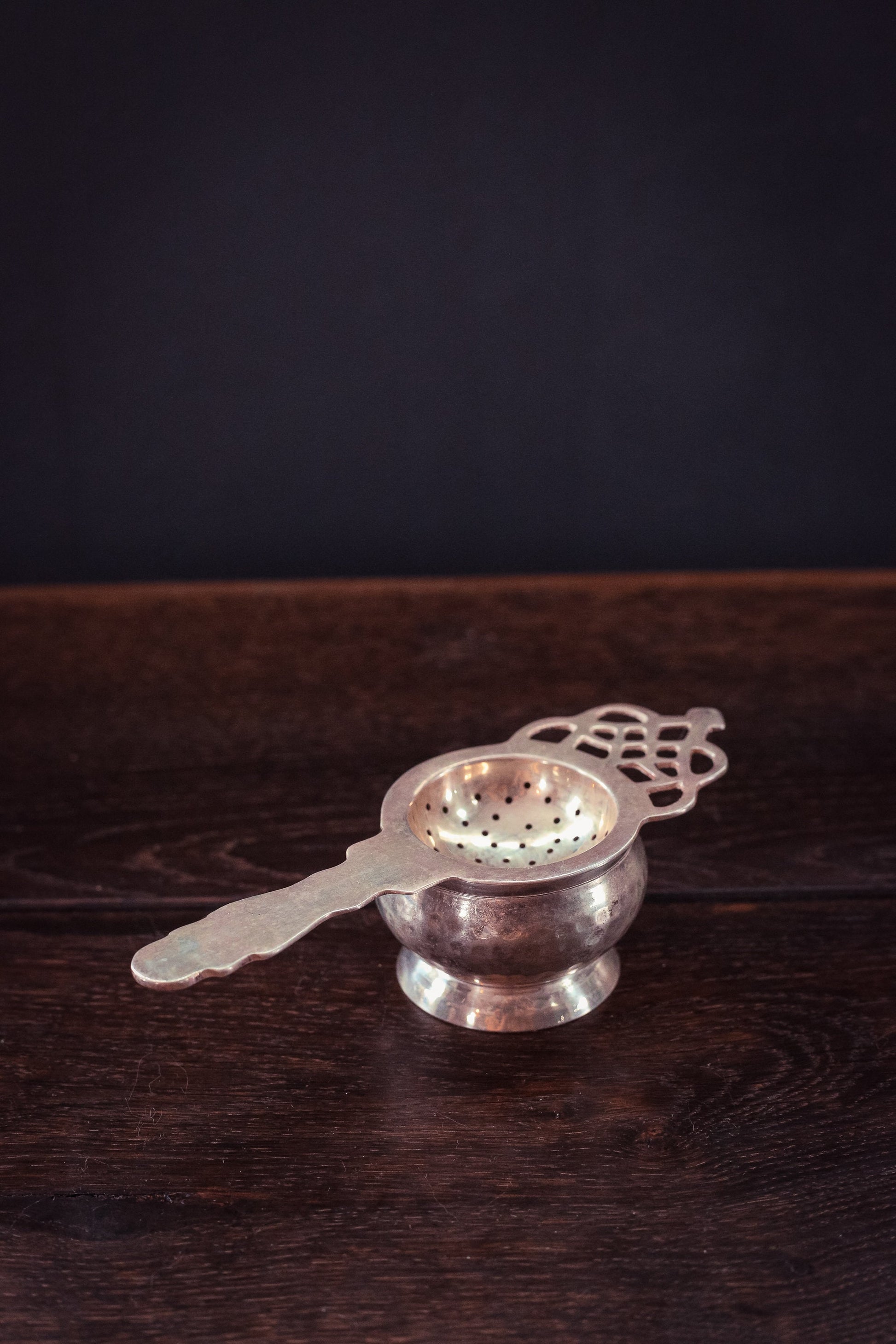 Silver Tea Strainer and Stand - Vintage Tea Strainer