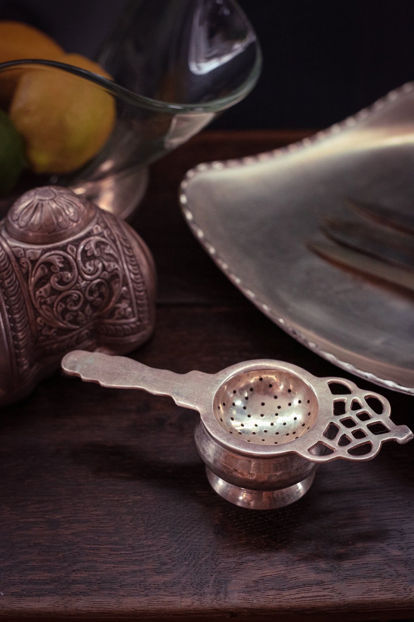 Silver Tea Strainer and Stand - Vintage Tea Strainer