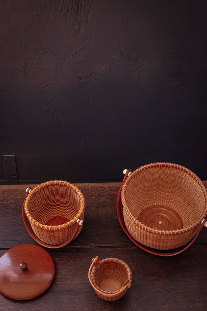 Nantucket Baskets with Handles - Vintage Wood Wicker Basket *Select from dropdown