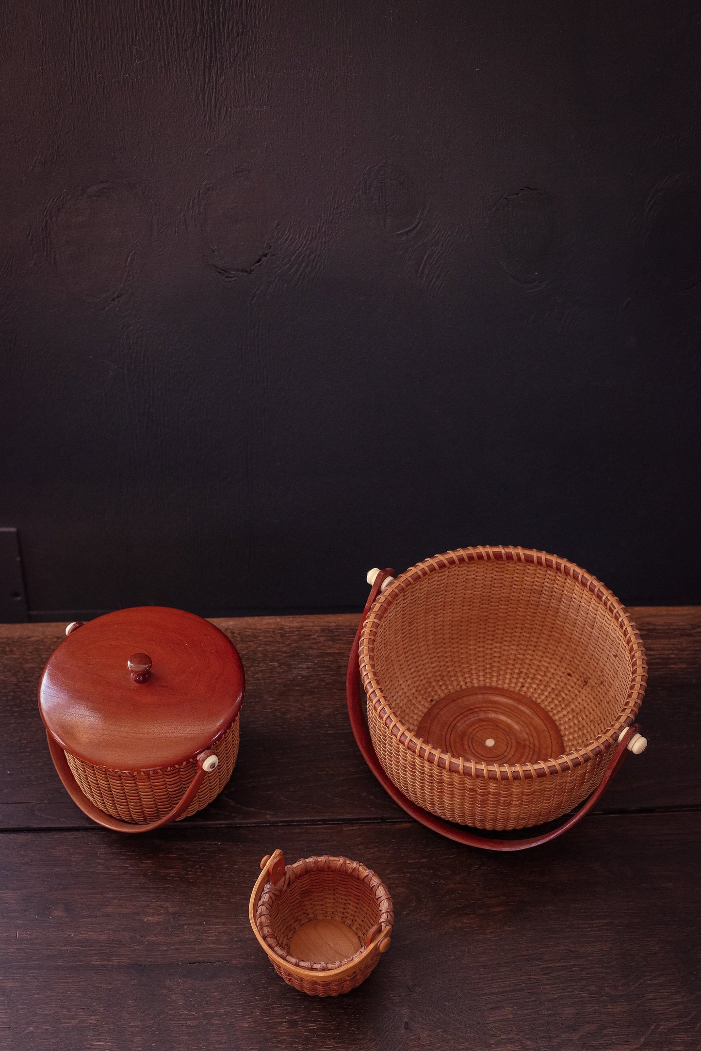 Nantucket Baskets with Handles - Vintage Wood Wicker Basket *Select from dropdown