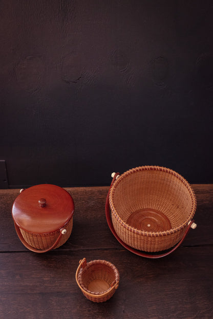 Nantucket Baskets with Handles - Vintage Wood Wicker Basket *Select from dropdown