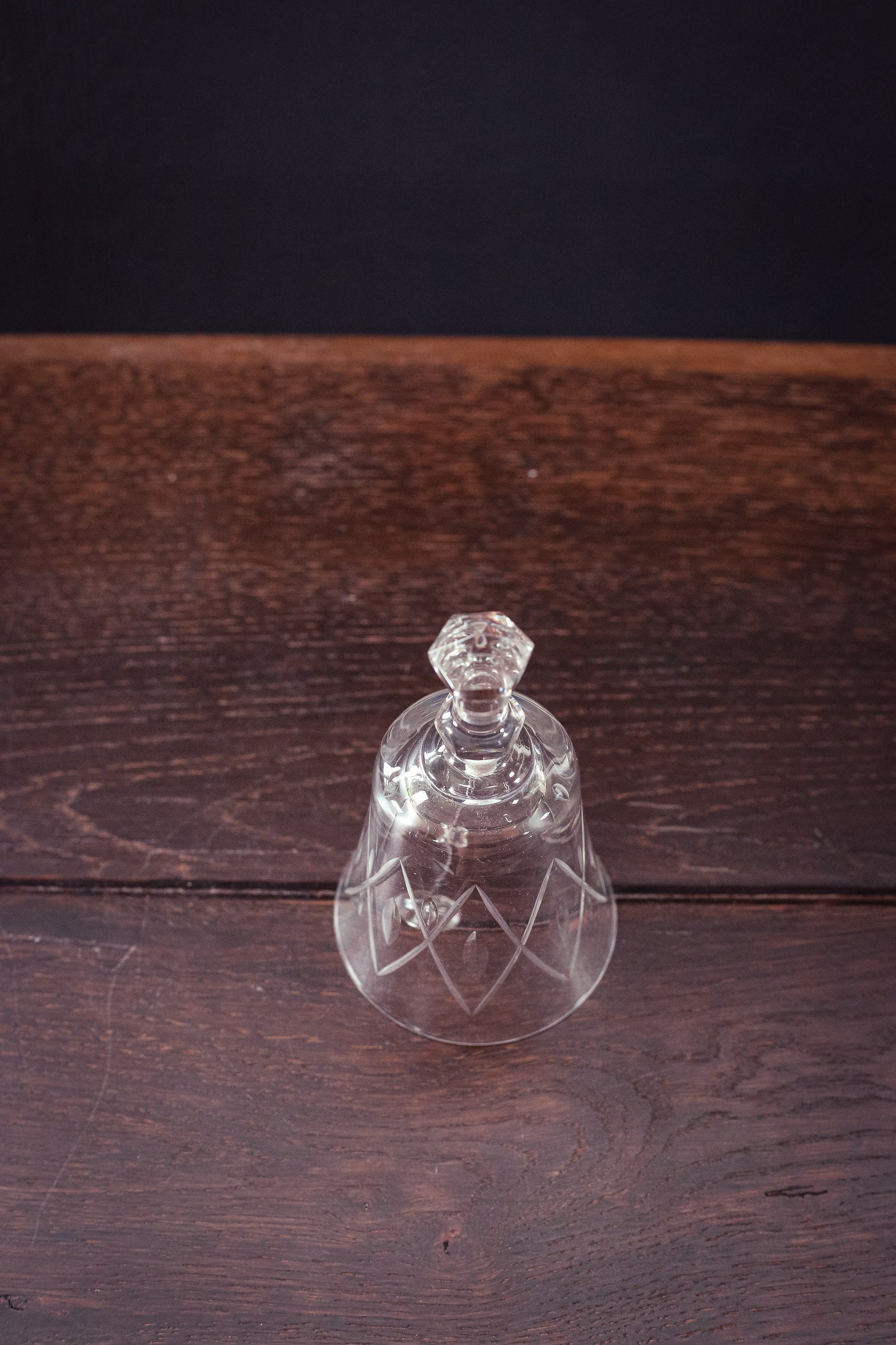 Crystal Cut Glass Dinnerbell - Vintage Cut Glass Handheld Decorative Bell