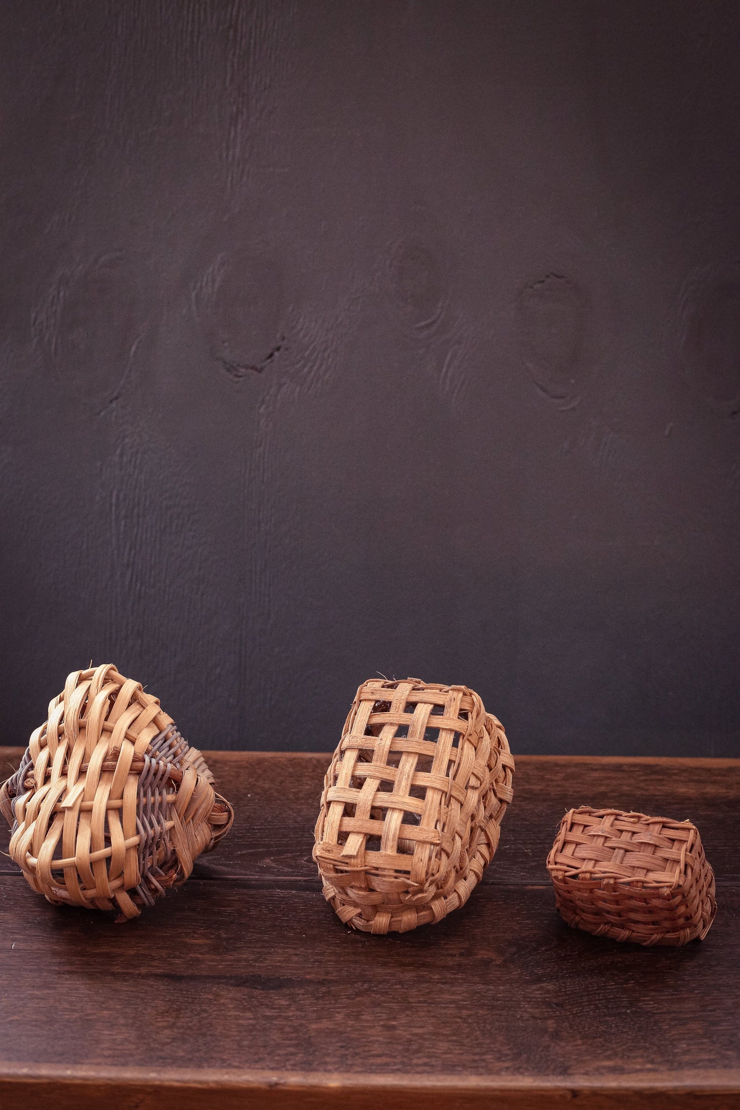 Miniature Wood Wicker Baskets with Handles - Vintage Mini Baskets Select from Dropdown