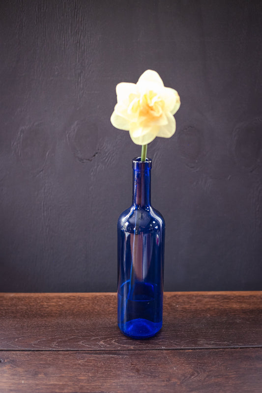 Cobalt Blue Glass Wine Bottle - Vintage Glass Bottle