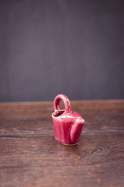 Shawnee USA Mini Maroon Ceramic Watering Can Bud Vase - Vintage Ceramic Vase