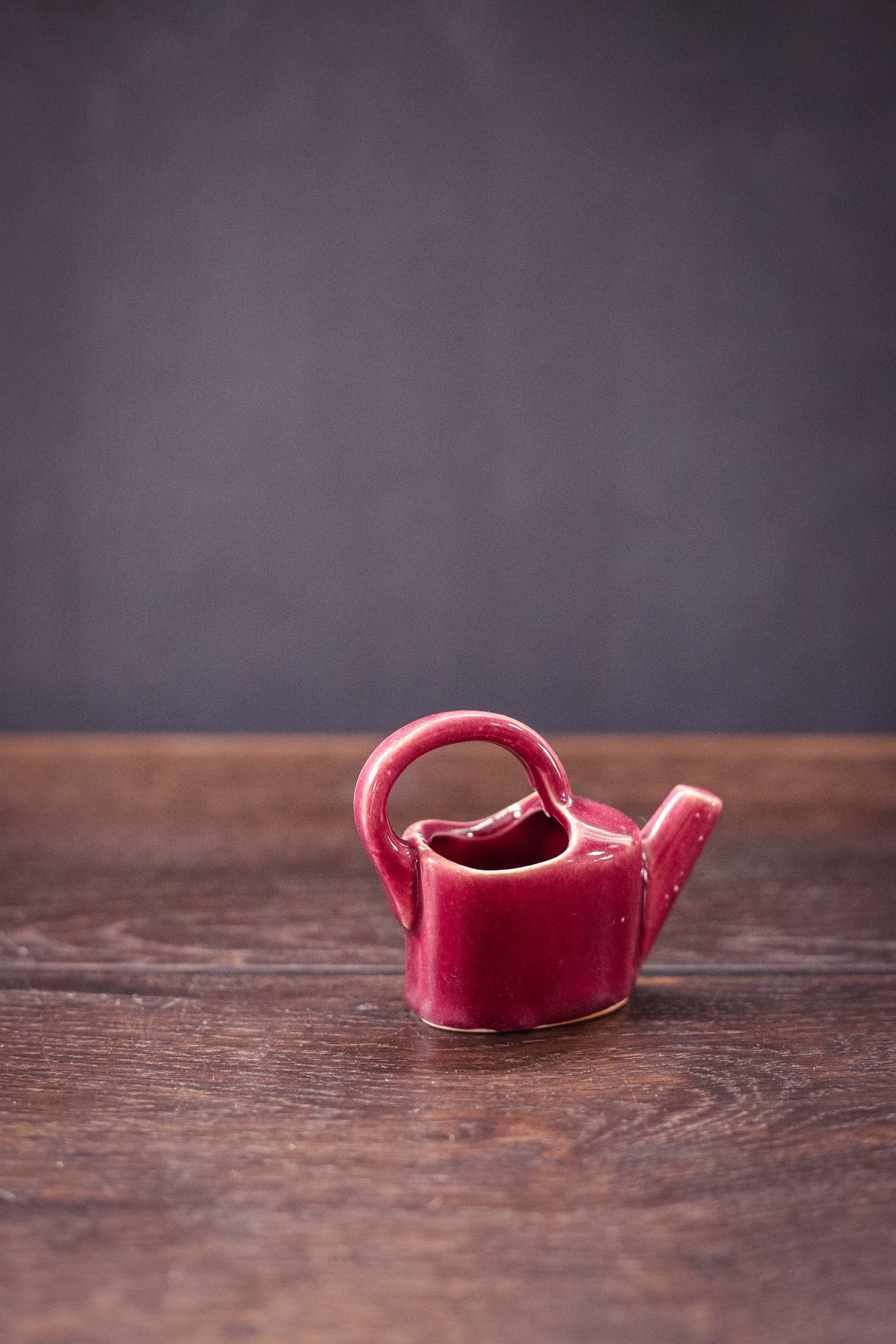 Shawnee USA Mini Maroon Ceramic Watering Can Bud Vase - Vintage Ceramic Vase