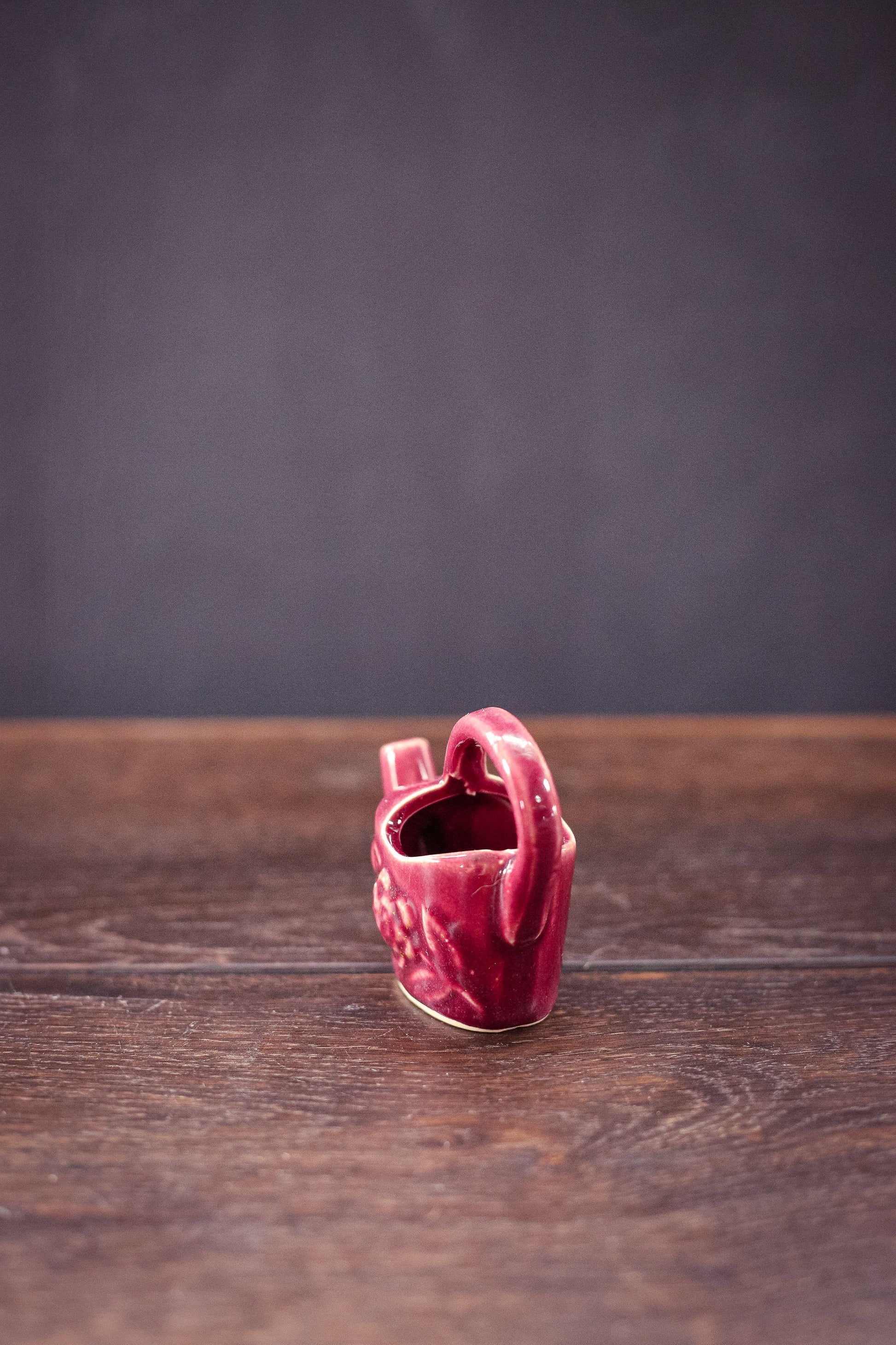 Shawnee USA Mini Maroon Ceramic Watering Can Bud Vase - Vintage Ceramic Vase