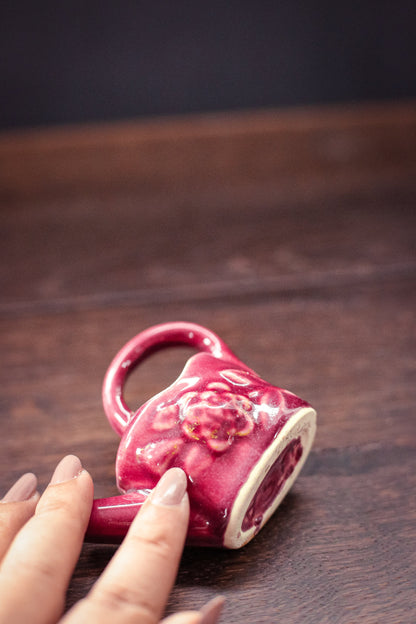 Shawnee USA Mini Maroon Ceramic Watering Can Bud Vase - Vintage Ceramic Vase