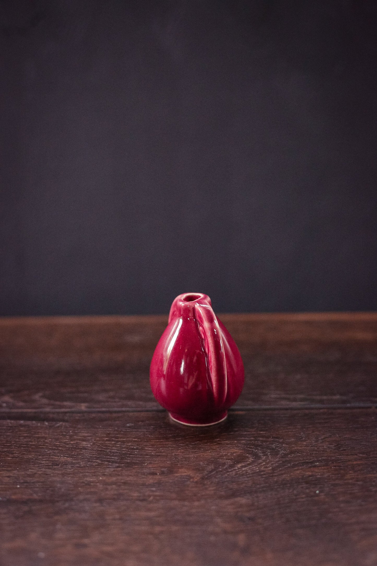 Shawnee USA Mini Maroon Ceramic Urn Shaped Bud Vase - Vintage Ceramic Vase