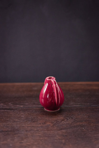 Shawnee USA Mini Maroon Ceramic Urn Shaped Bud Vase - Vintage Ceramic Vase