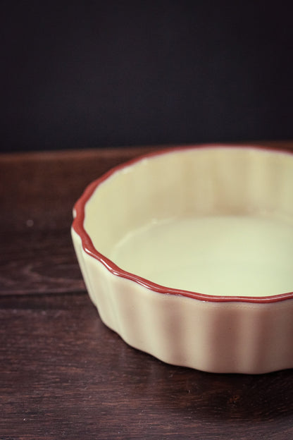 Cream/Pale Yellow Scalloped Edge Custard Dish - Vintage Cookware