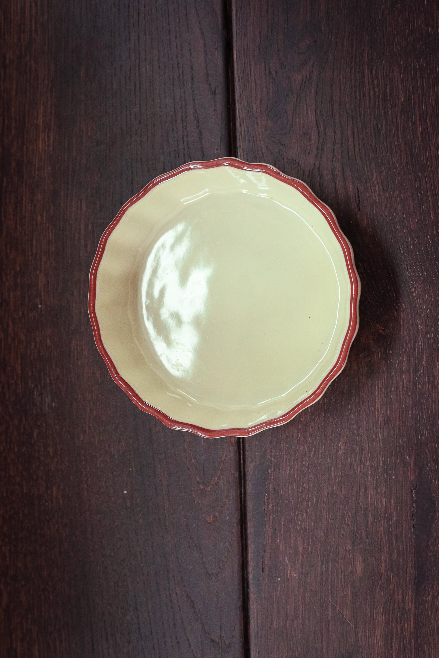 Cream/Pale Yellow Scalloped Edge Custard Dish - Vintage Cookware