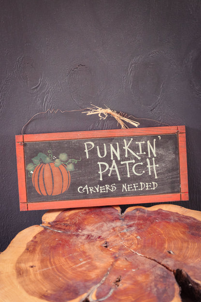 Punkin Patch Wooden Sign - Vintage Autumn Country Farmhouse Decor