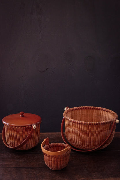 Nantucket Baskets with Handles - Vintage Wood Wicker Basket *Select from dropdown