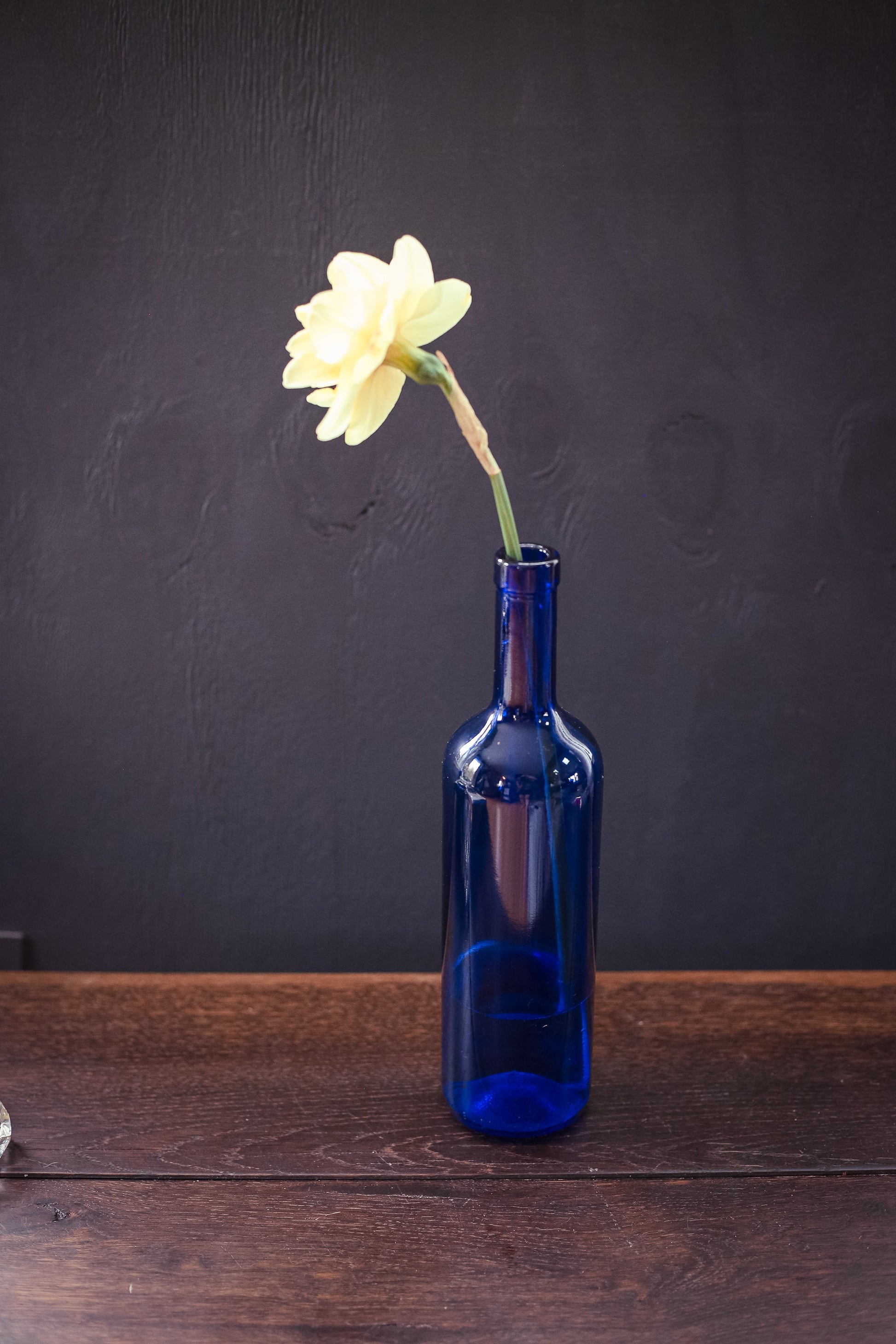 Cobalt Blue Glass Wine Bottle - Vintage Glass Bottle