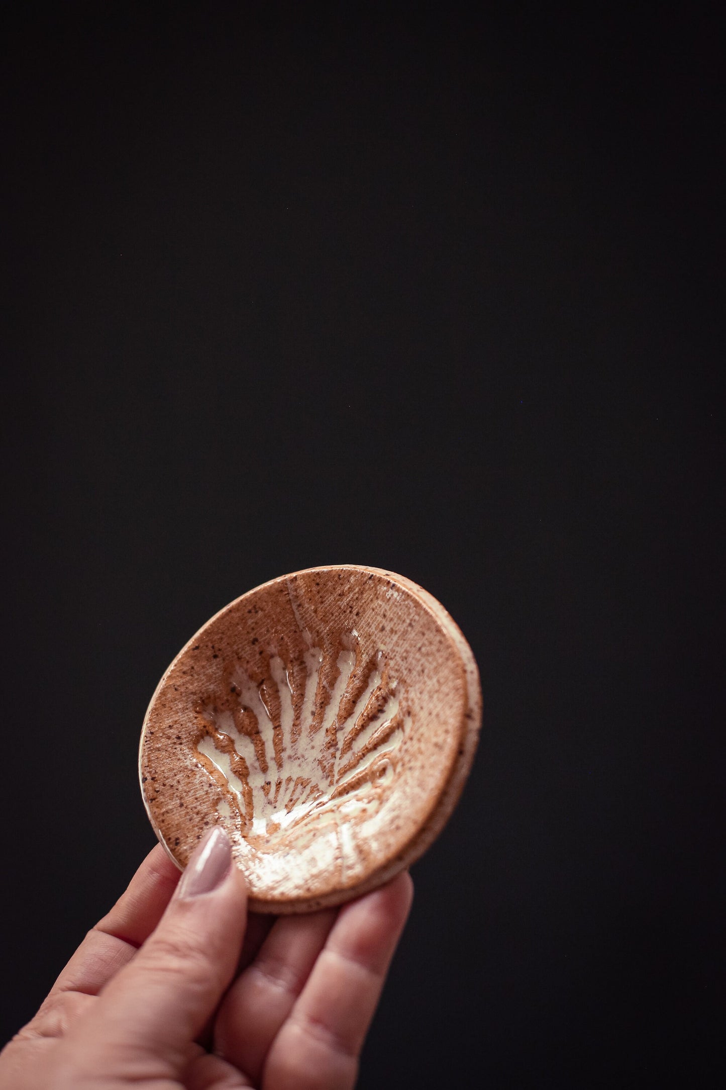 Hand Formed Shell Imprint Dishes - Vintage Petite Ceramic Decorative Plate