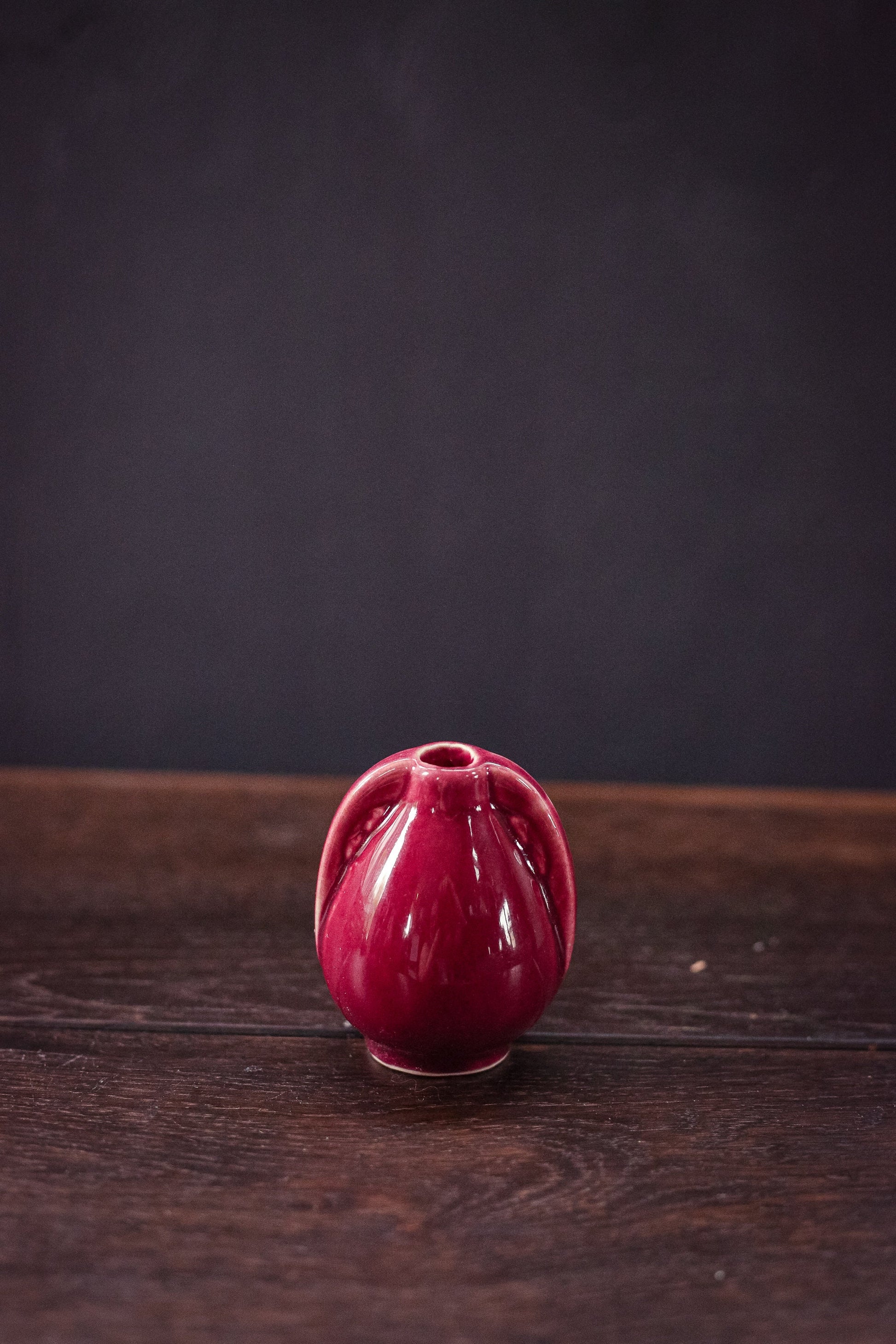 Shawnee USA Mini Maroon Ceramic Urn Shaped Bud Vase - Vintage Ceramic Vase