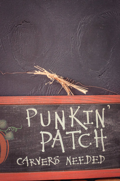 Punkin Patch Wooden Sign - Vintage Autumn Country Farmhouse Decor