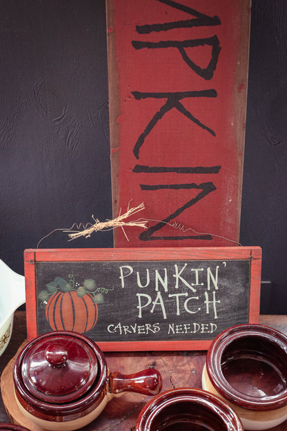 Punkin Patch Wooden Sign - Vintage Autumn Country Farmhouse Decor