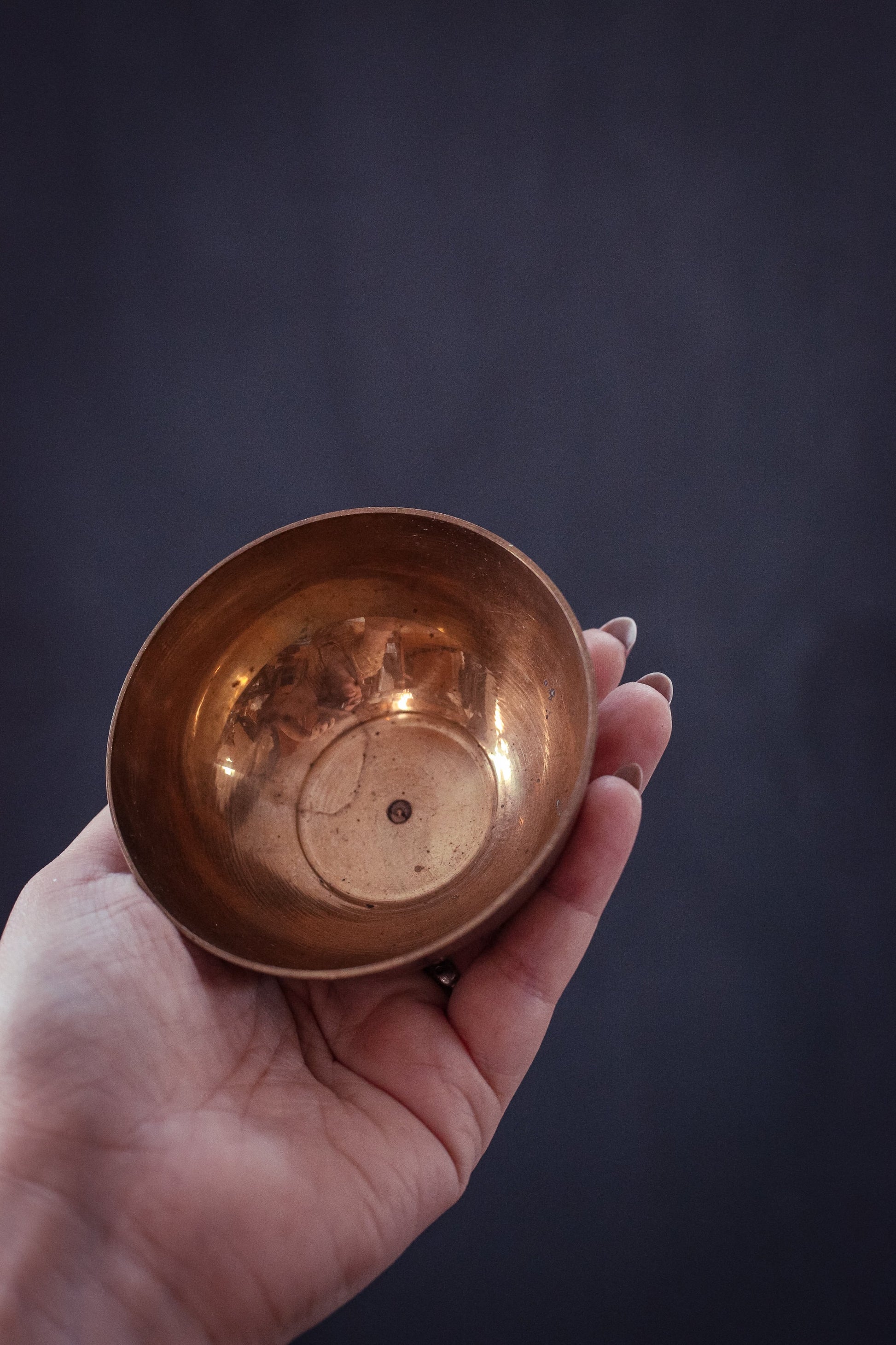 Small Minimal Brass Bowl - Vintage Brass Altar Bowl