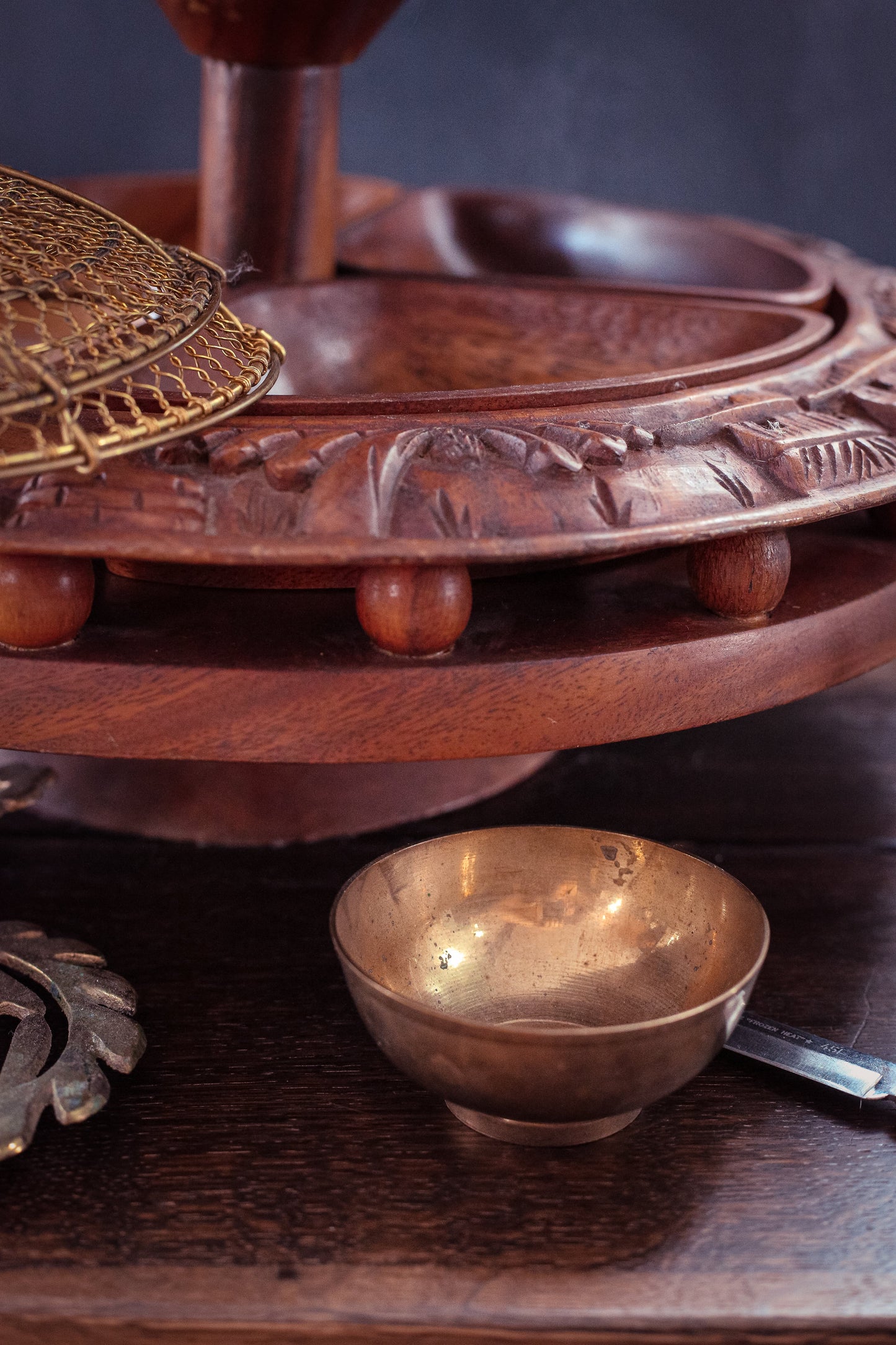 Small Minimal Brass Bowl - Vintage Brass Altar Bowl