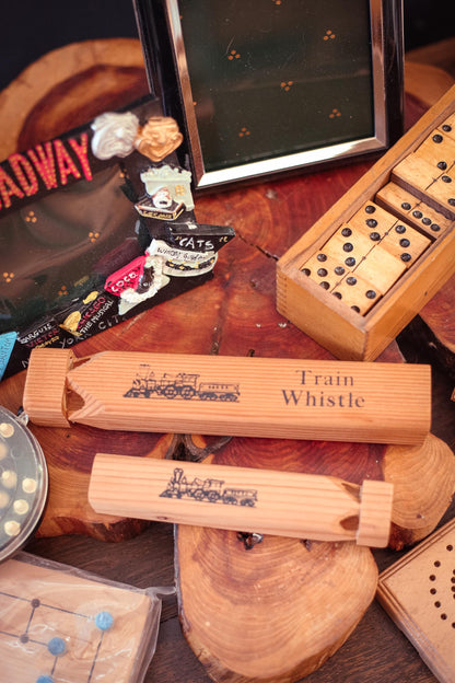 Vintage Wooden Train Whistles - *Select size from Dropdown