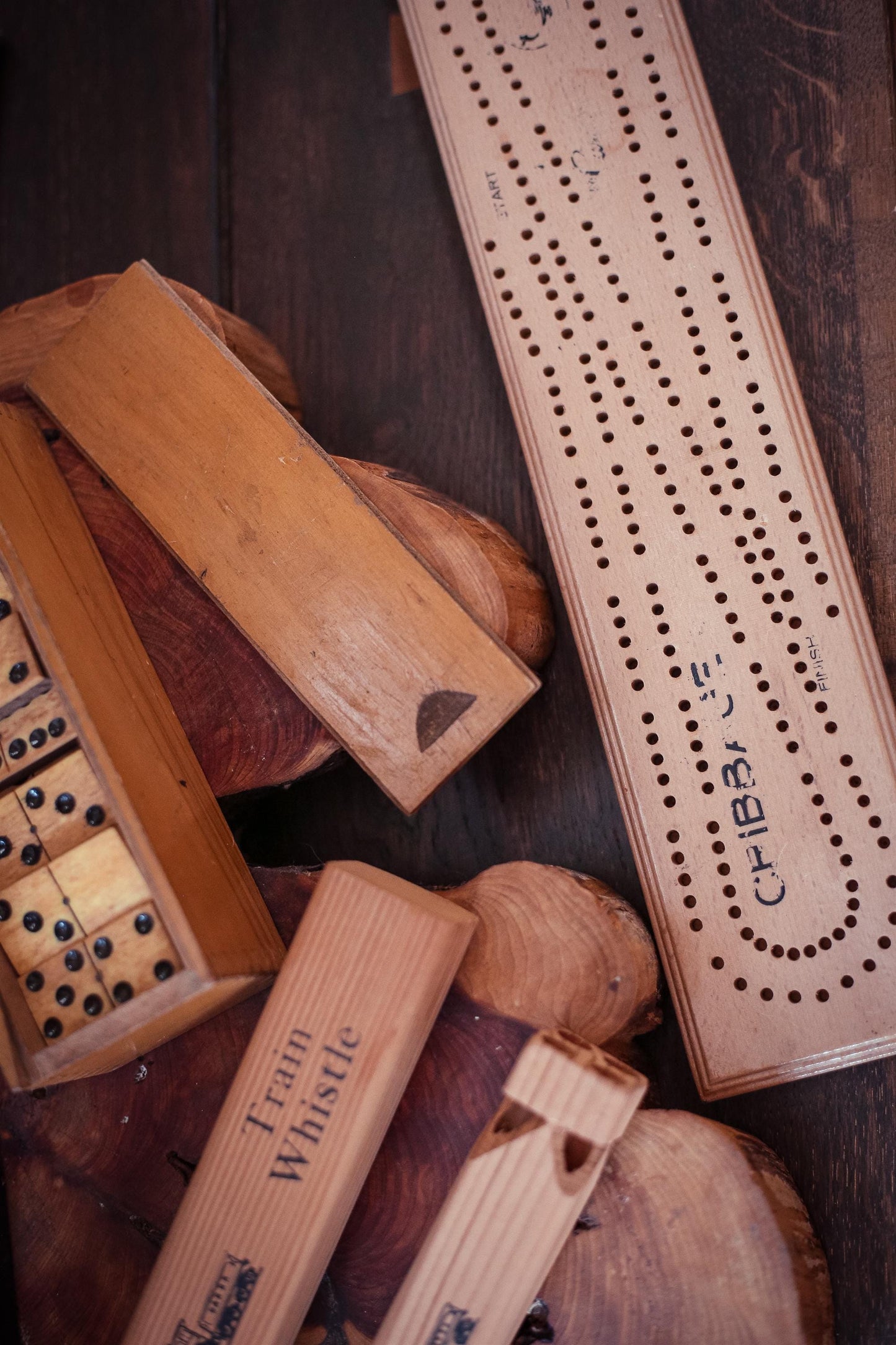 Vintage Wooden Cribbage Game - Wood Board Game