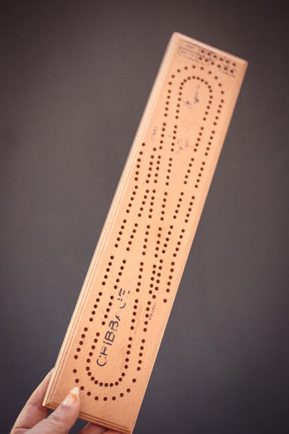 Vintage Wooden Cribbage Game - Wood Board Game