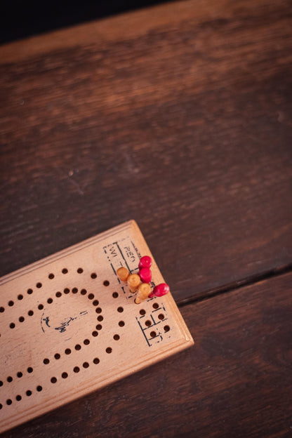 Vintage Wooden Cribbage Game - Wood Board Game