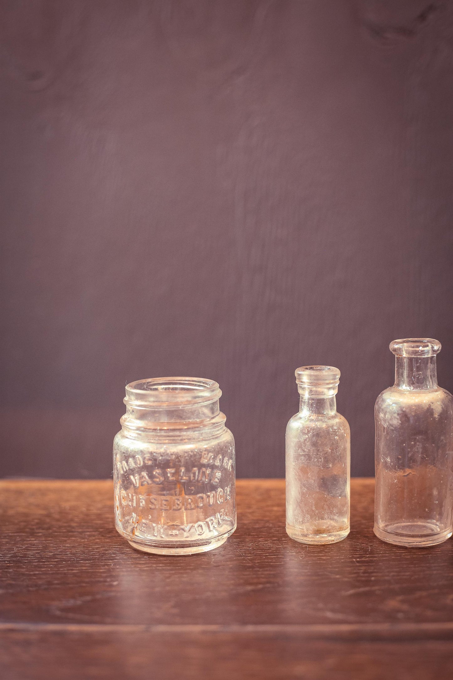 Set of 7 Small Glass Apothecary Bottles - Vintage Antique Clear Glass Bottle Bud Vases