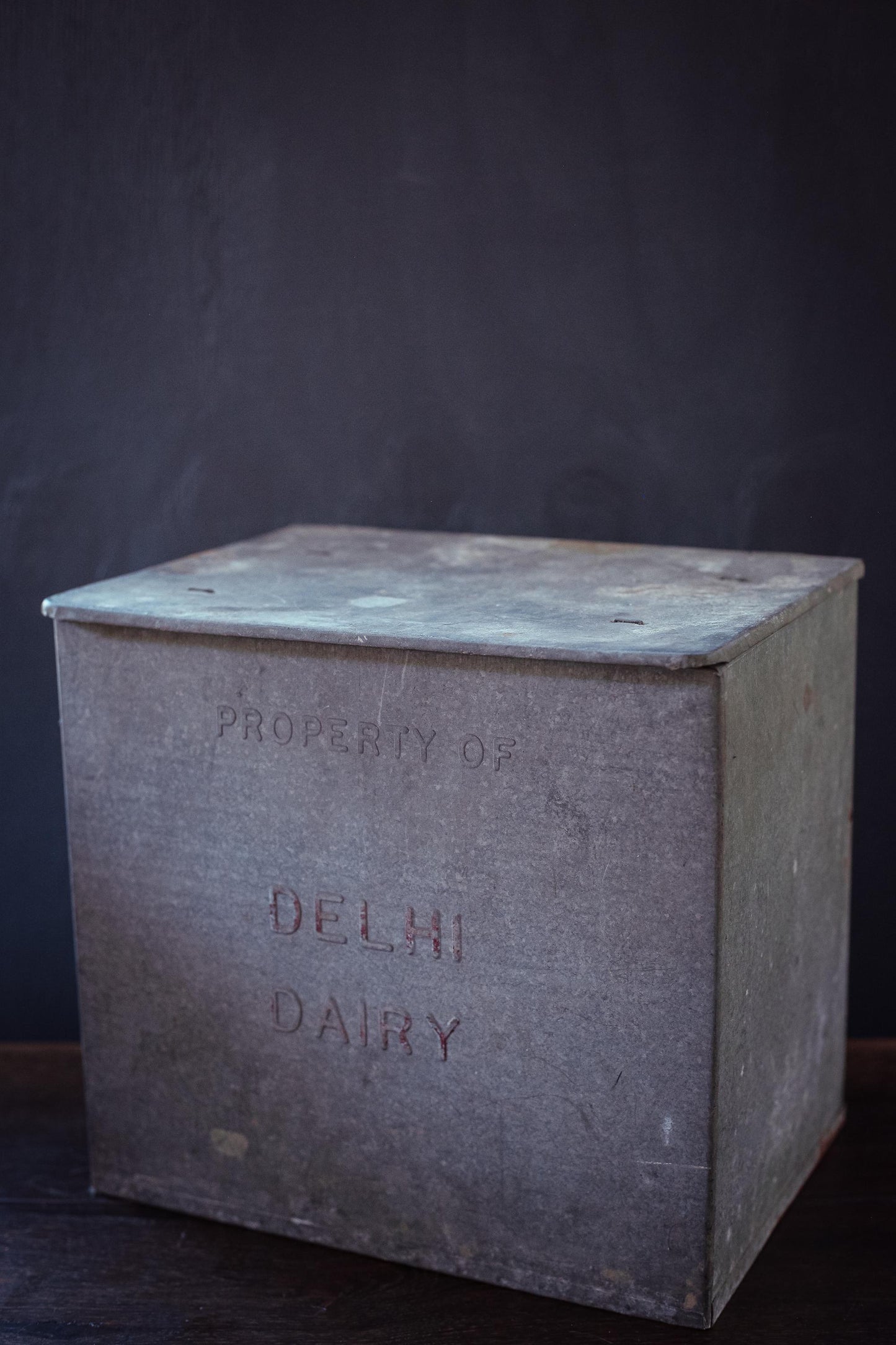 Large Galvanized Milk Box Delhi Co - Vintage Milk Porch/Deck Box