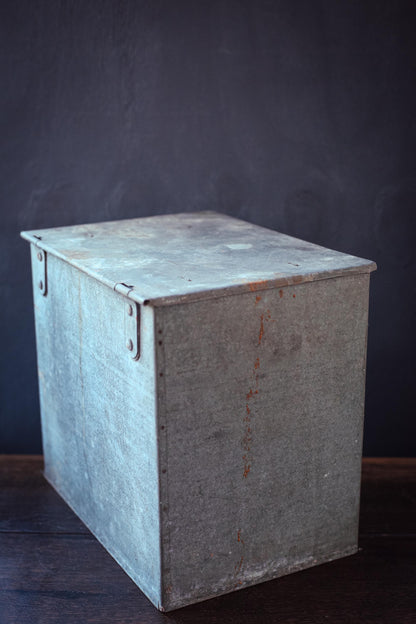 Large Galvanized Milk Box Delhi Co - Vintage Milk Porch/Deck Box