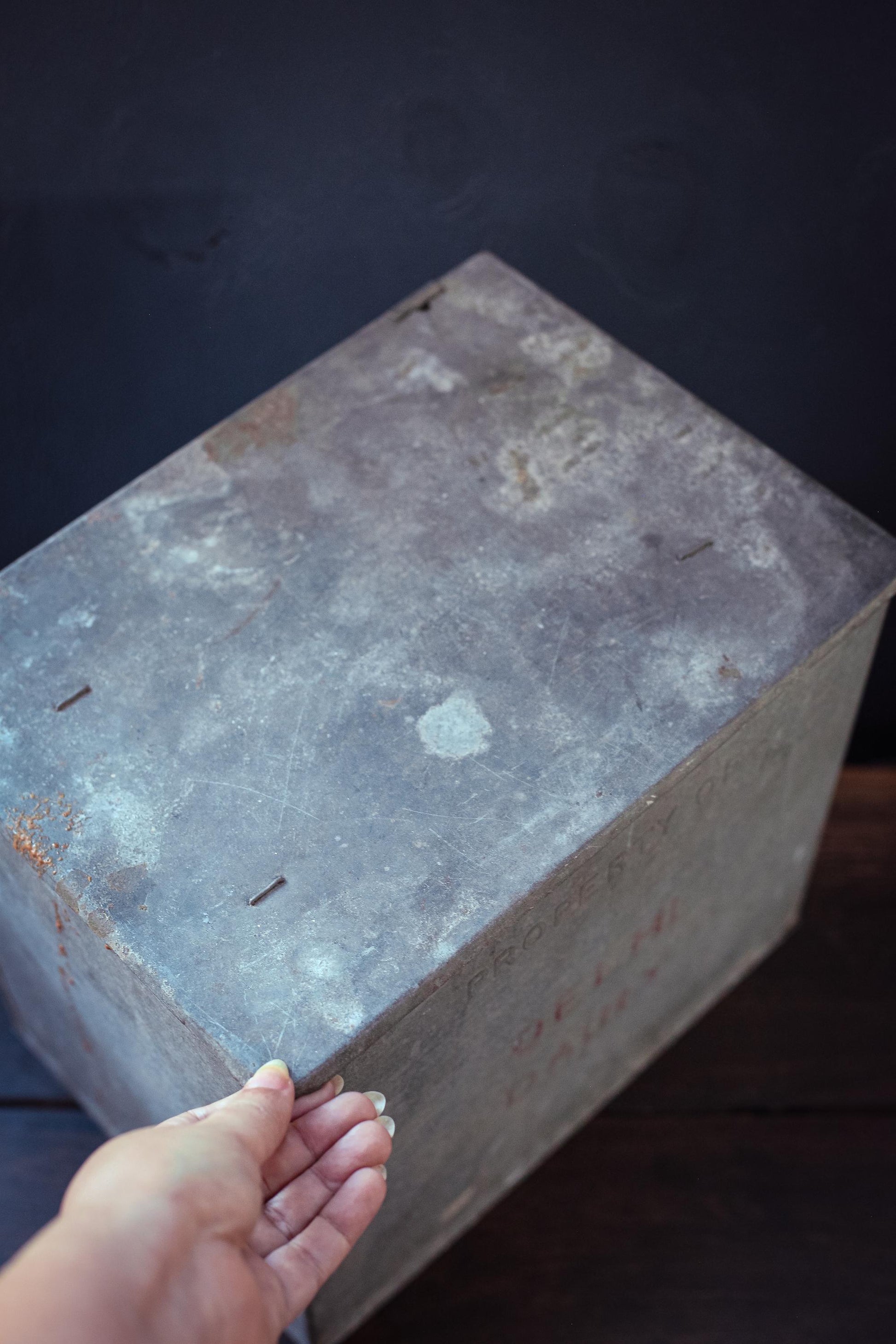 Large Galvanized Milk Box Delhi Co - Vintage Milk Porch/Deck Box