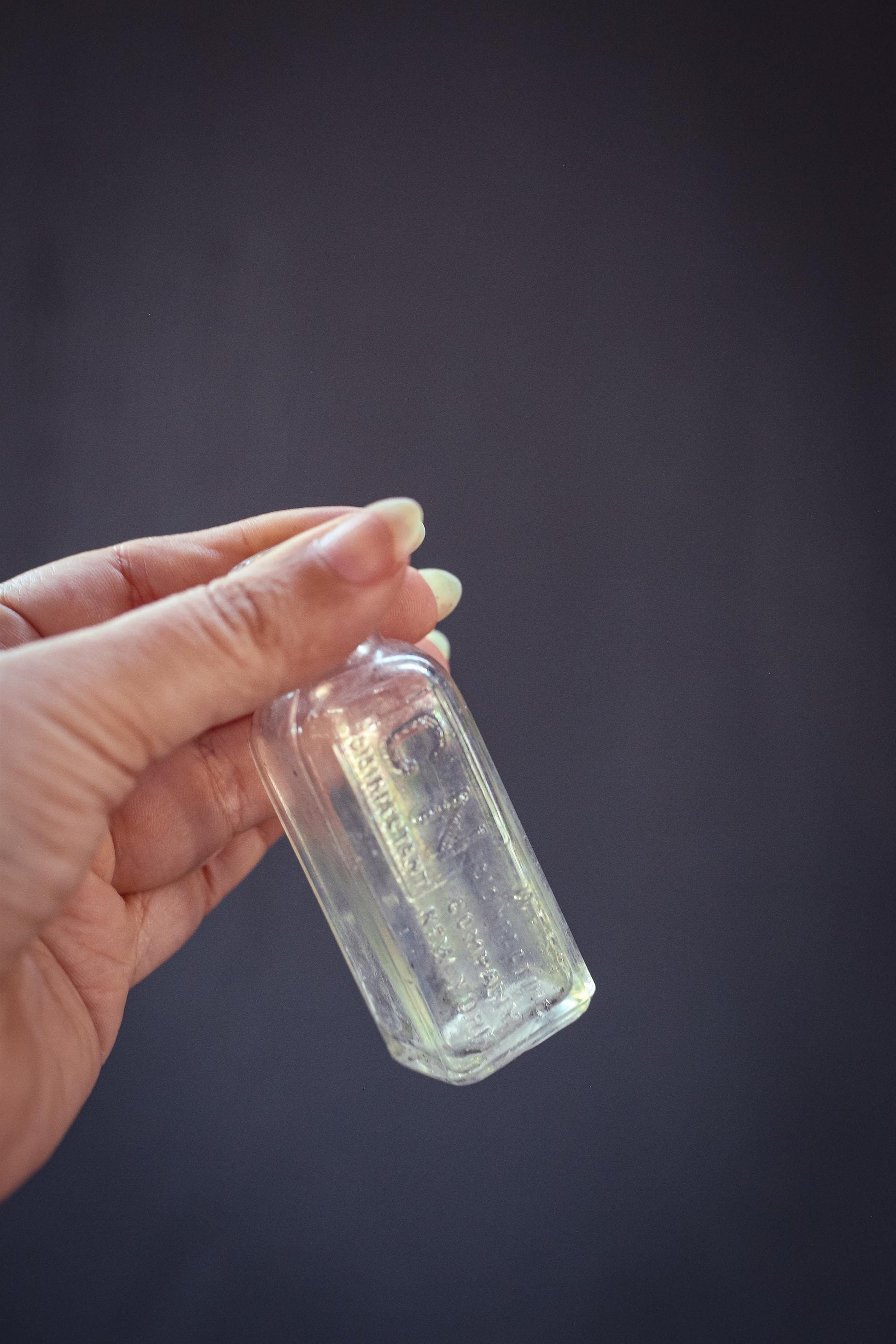 Set of 7 Glass Apothecary Bottles - Vintage Antique Clear Glass Bottle Bud Vases