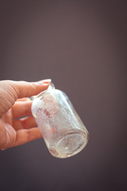 Set of 7 Clear Glass Apothecary Bottles - Vintage Antique Clear Glass Bottle Bud Vases