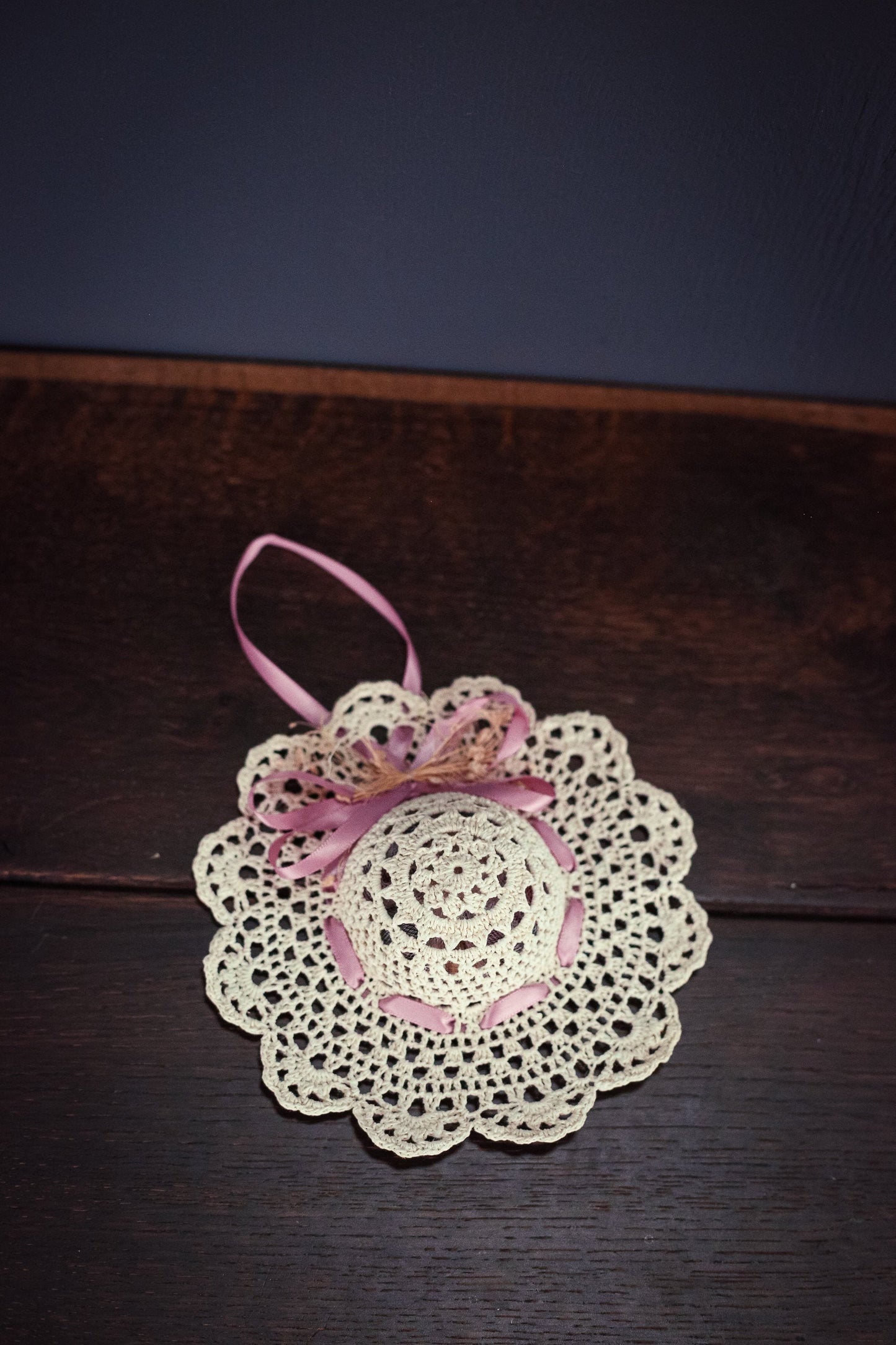 Doillie Hat Potpourri Hanging Sachet - Vintage Closet Scent Bag