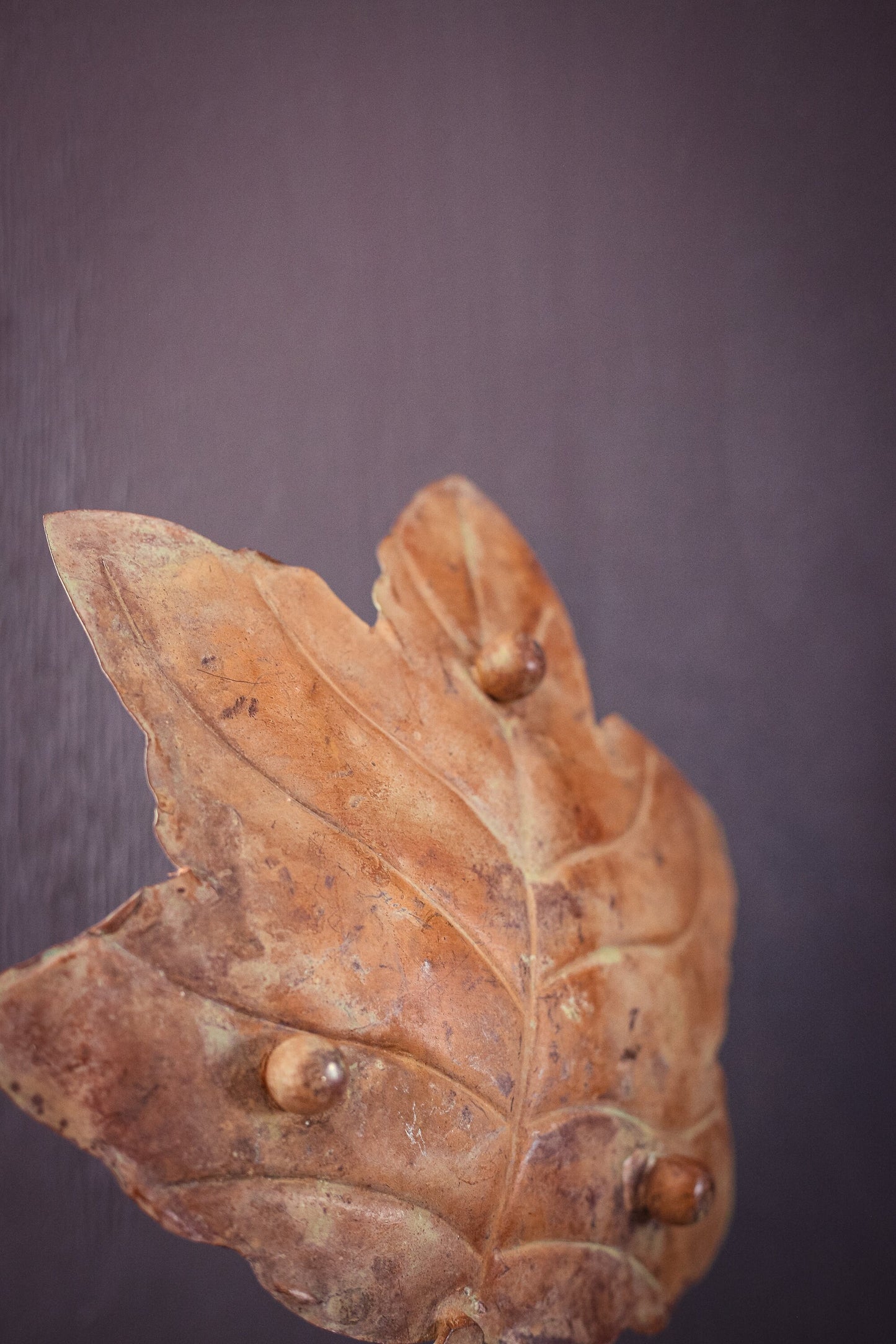 Trio of Metal Leaf Trays - Set of 3 Vintage Rust/Patina Finish Trays Leaves