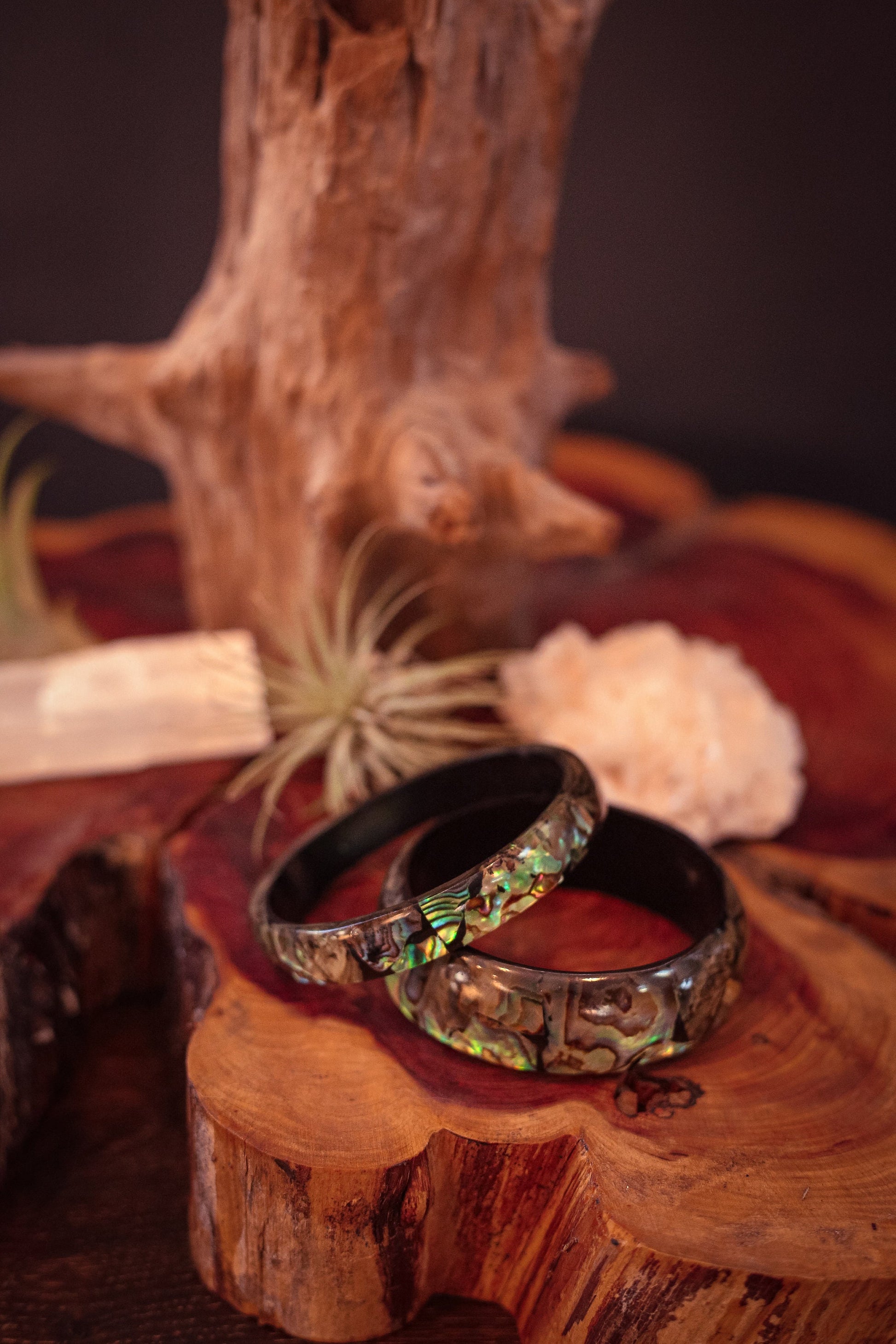 Paua Inlay in Resin Bangle by Fiordland - Vintage Paua Shell Bracelet Made in New Zealand