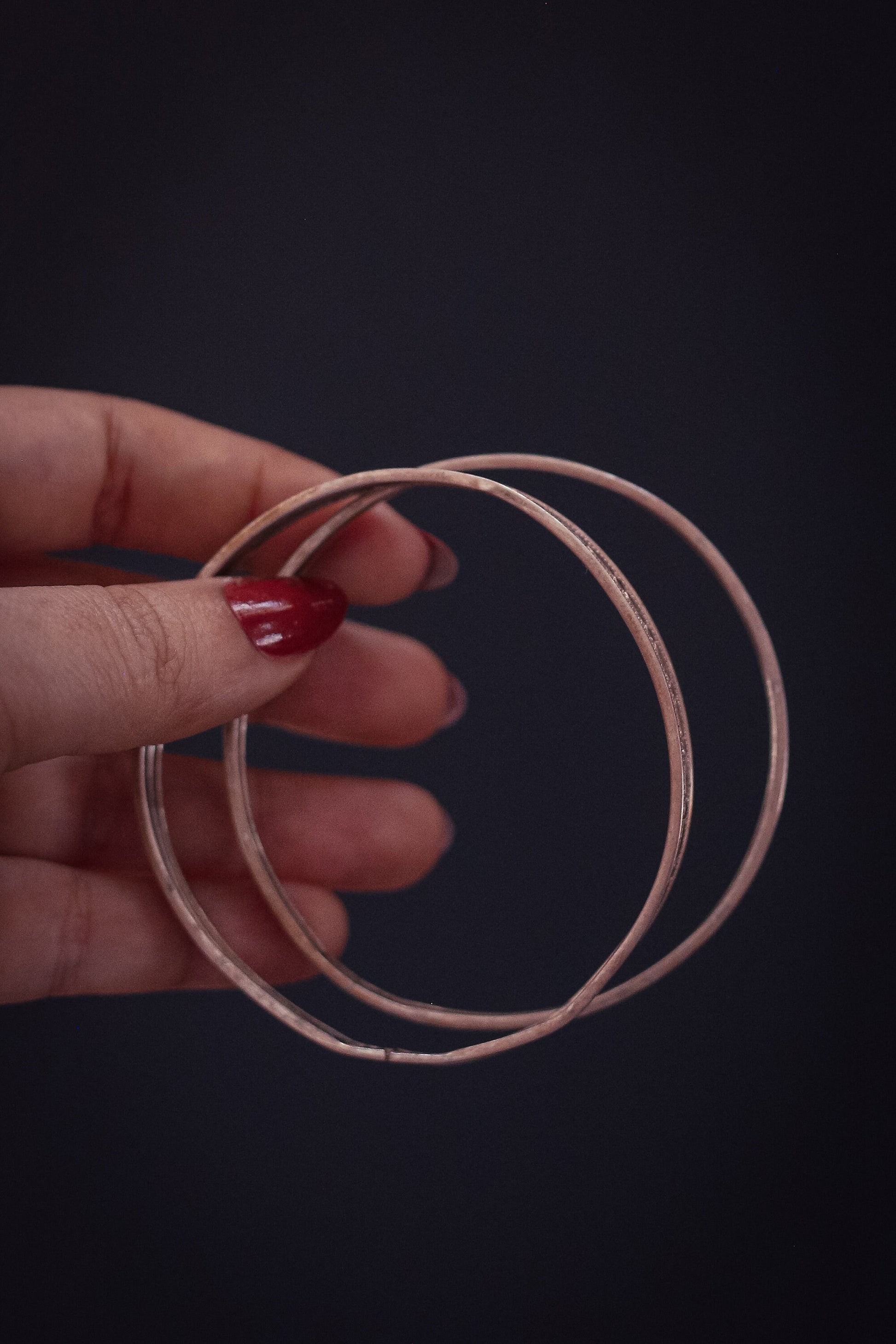 Vintage Sterling Silver Stamped Bangles - Estate Jewelry Silver Bracelets