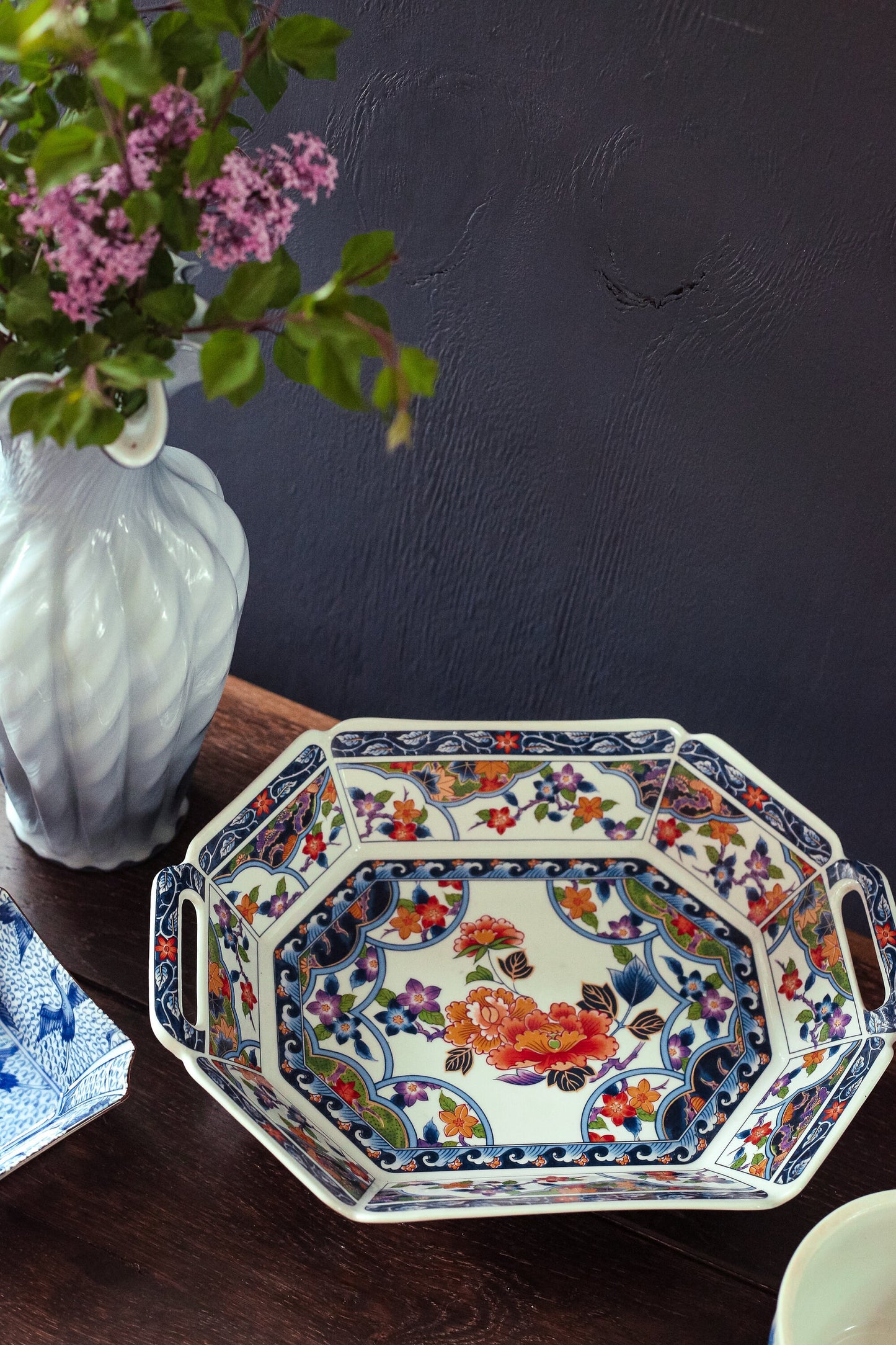 Colorful Japanese Porcelain Bowl - Vintage Imari Arita Porcelain in Pattern by Eiwa Kinsei