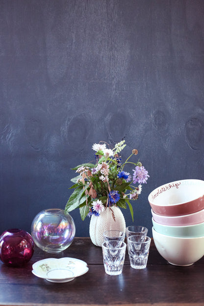 Set of 4 Pastel Ice Cream Bowls - Vintage Ceramic Bowls