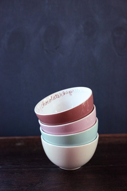 Set of 4 Pastel Ice Cream Bowls - Vintage Ceramic Bowls