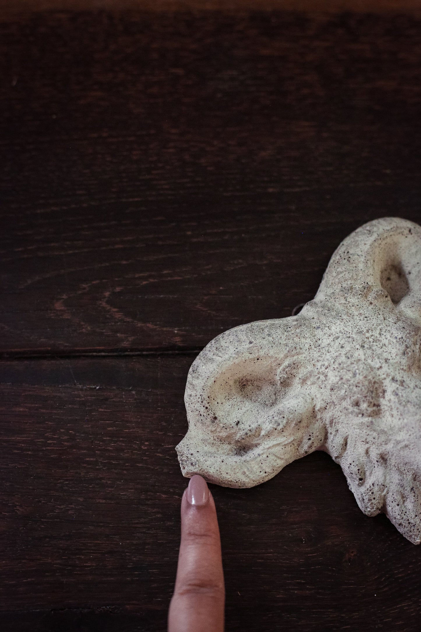 Concrete Rams Head Wall Hanging - Vintage Garden Porch Decor