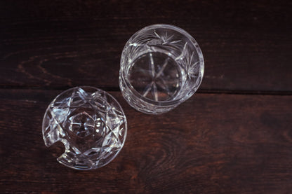 Crystal Lidded Sugar/ Jam Jar - Vintage Cut Glass Sugar Container