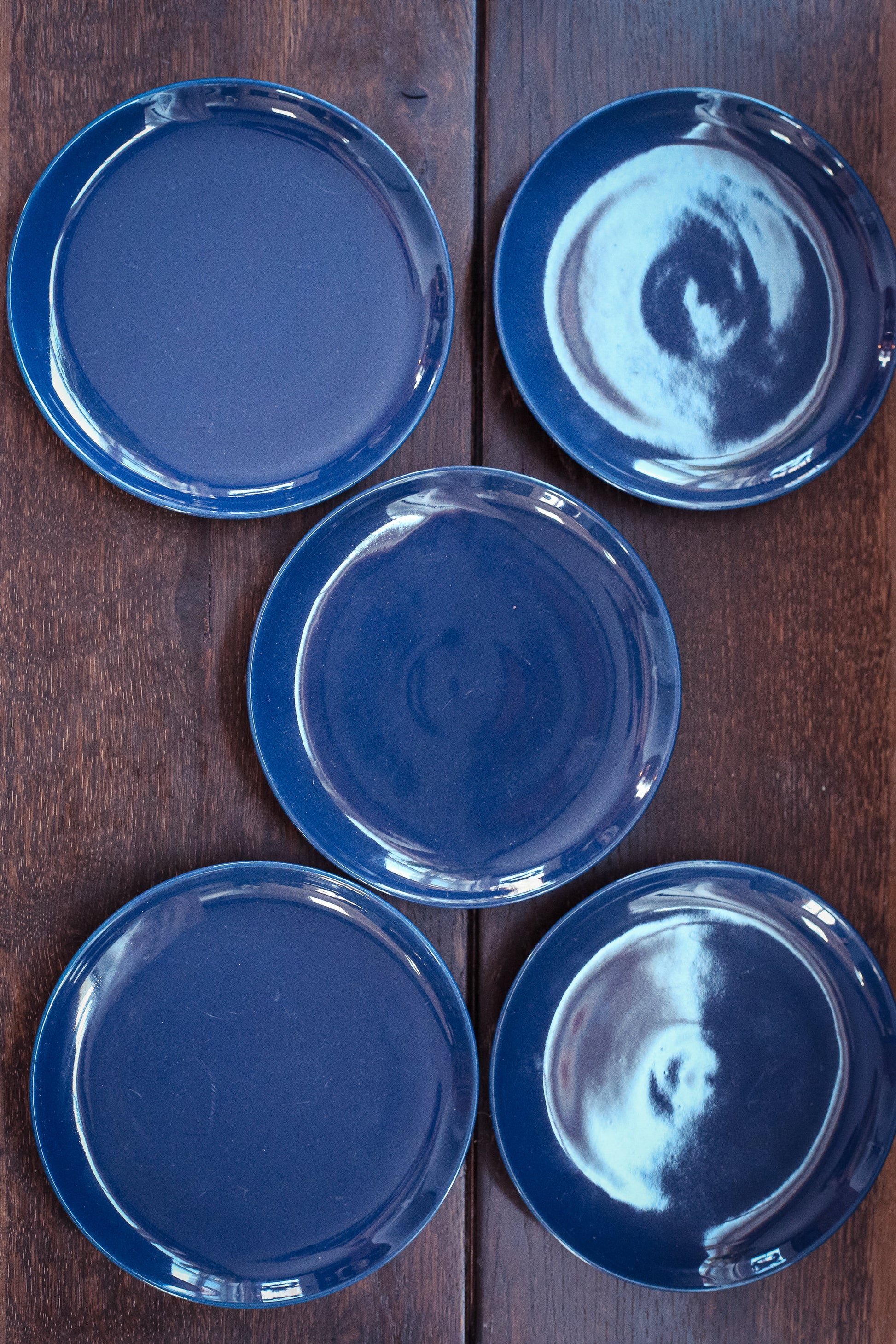 Melitta Stockholm Blue Soup Bowls & Plates - Vintage Swedish Midcentury Ceramic Tableware 10 Piece Set