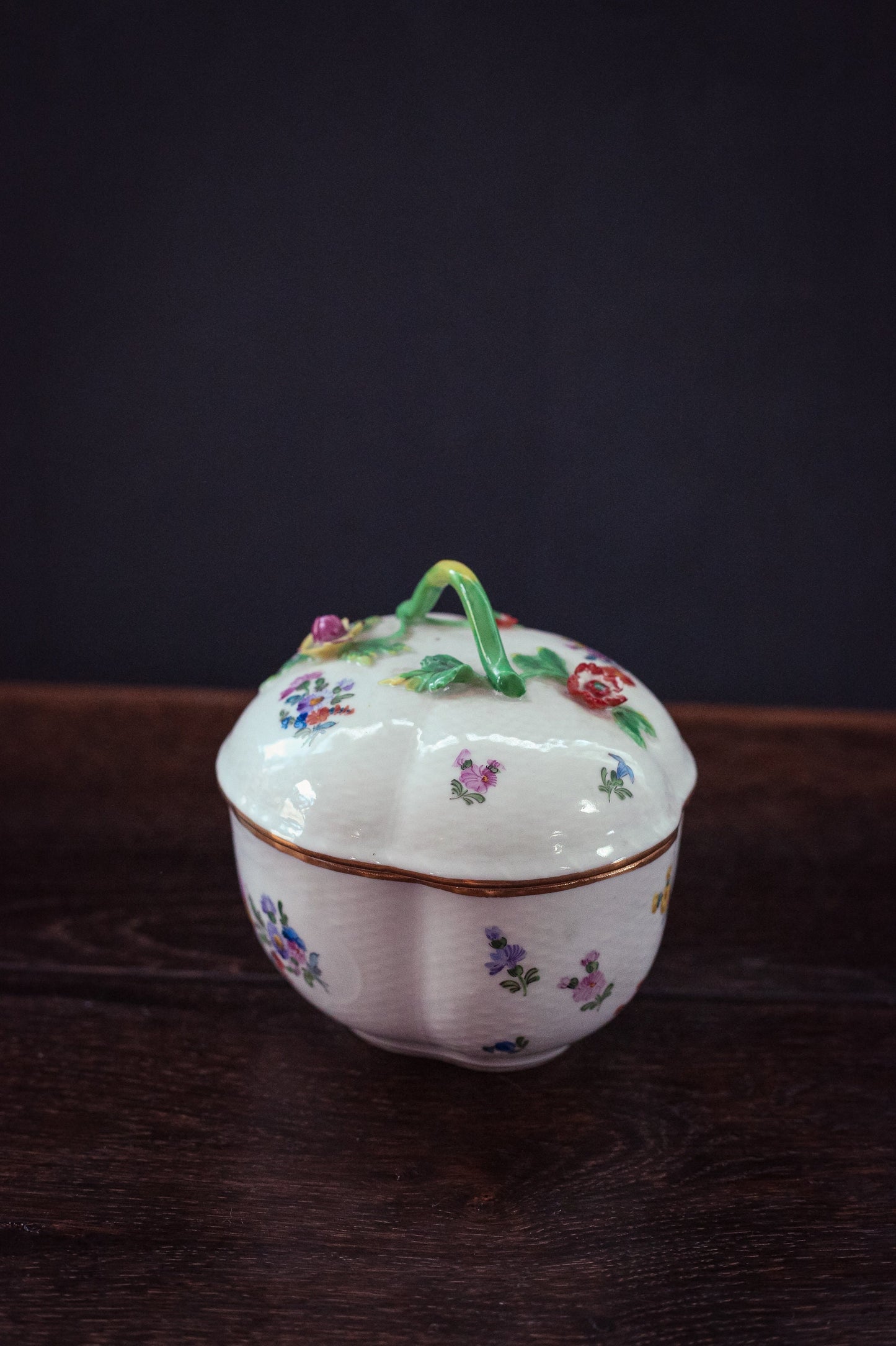 Floral Porcelain Bavarian Lidded Dish - Vintage Lidded Sugar Bowl